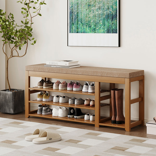 47.2 in Shoe Rack Bench with Cushion